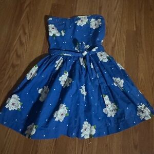 Abercrombie Kids Floral Classic Strapless Mini‎ Flare Dress Vintage Y2k Dressy